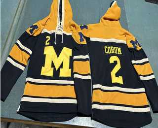 Men's Michigan Wolverines #2 Blake Corum Navy Blue Ageless Must Have Lace Up Pullover Hoodie,We sell and wholesale Men's Michigan Wolverines #2 Blake Corum Navy Blue Ageless Must Have Lace Up Pullover Hoodie on line form chian!